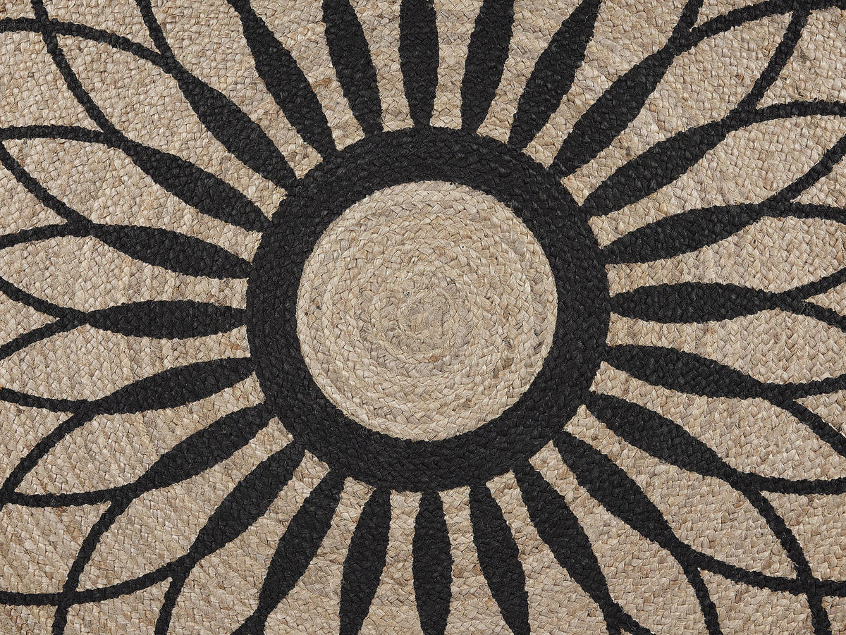 TEPPICH geflochten Kullar 140/140 cm - Beige, Naturmaterialien (140/140cm) - Beliani