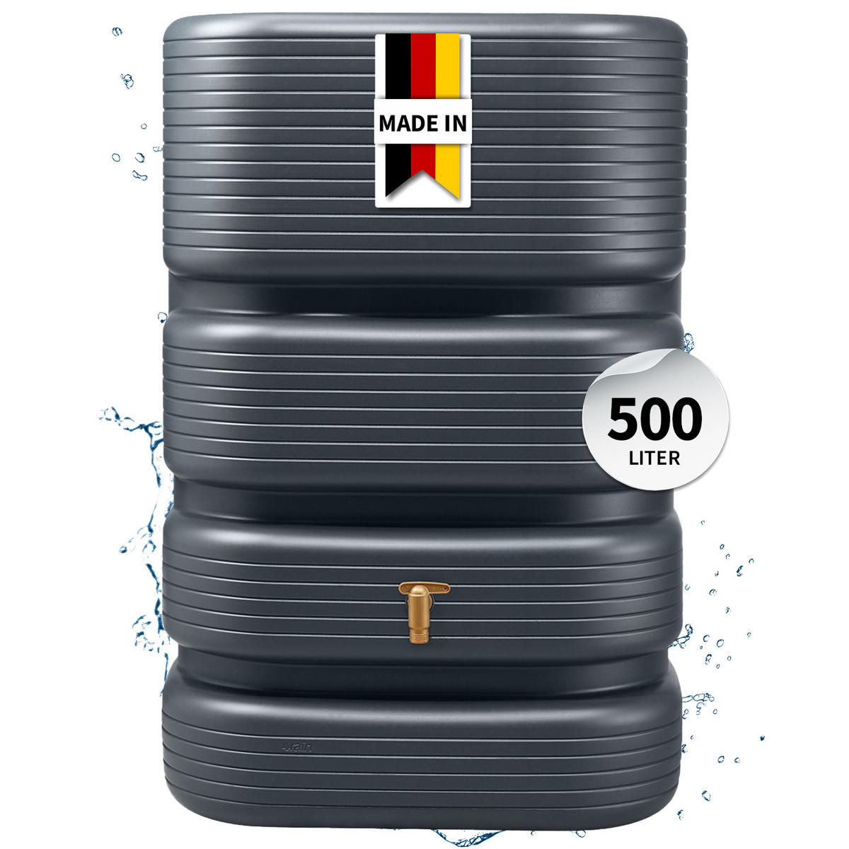 WANDTANK 500 L, graphite grey - Graphitfarben, Kunststoff (62/122/80cm) - 4rain