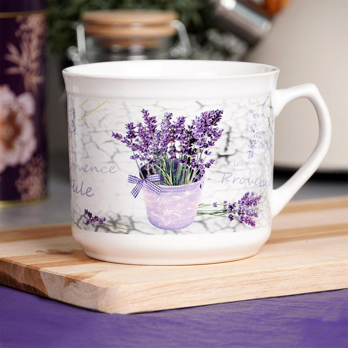 KERAMIKBECHER LAVENDEL, Keramik, lavendel, 650 ml - Beige, Keramik (0.65L) - Orion 