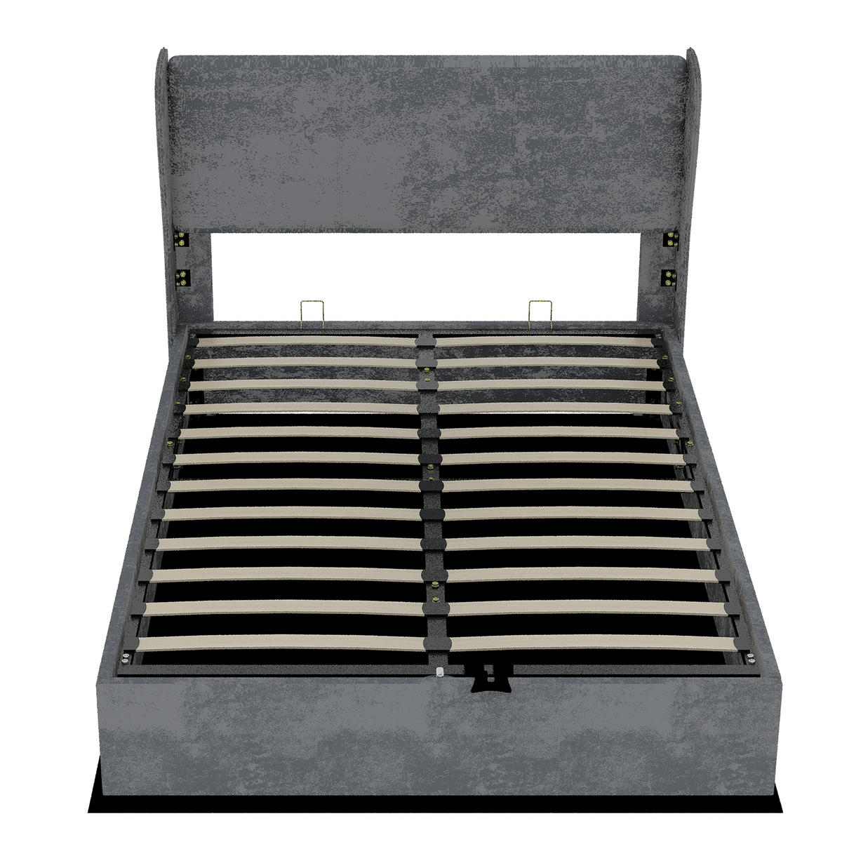 STAURAUMBETT 160/200 cm DE-35479 mit Gaslift-Staufach Grau - Grau, Metall (160/200cm) - ComfortXL