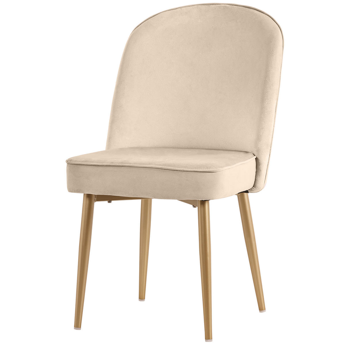ESSZIMMERSTÜHLE ergonomisch 6er-Set 45,5 x 62 x 87,5 cm Samt Beige - Beige, Metall (62/87.5/45.6cm) - Meubliv