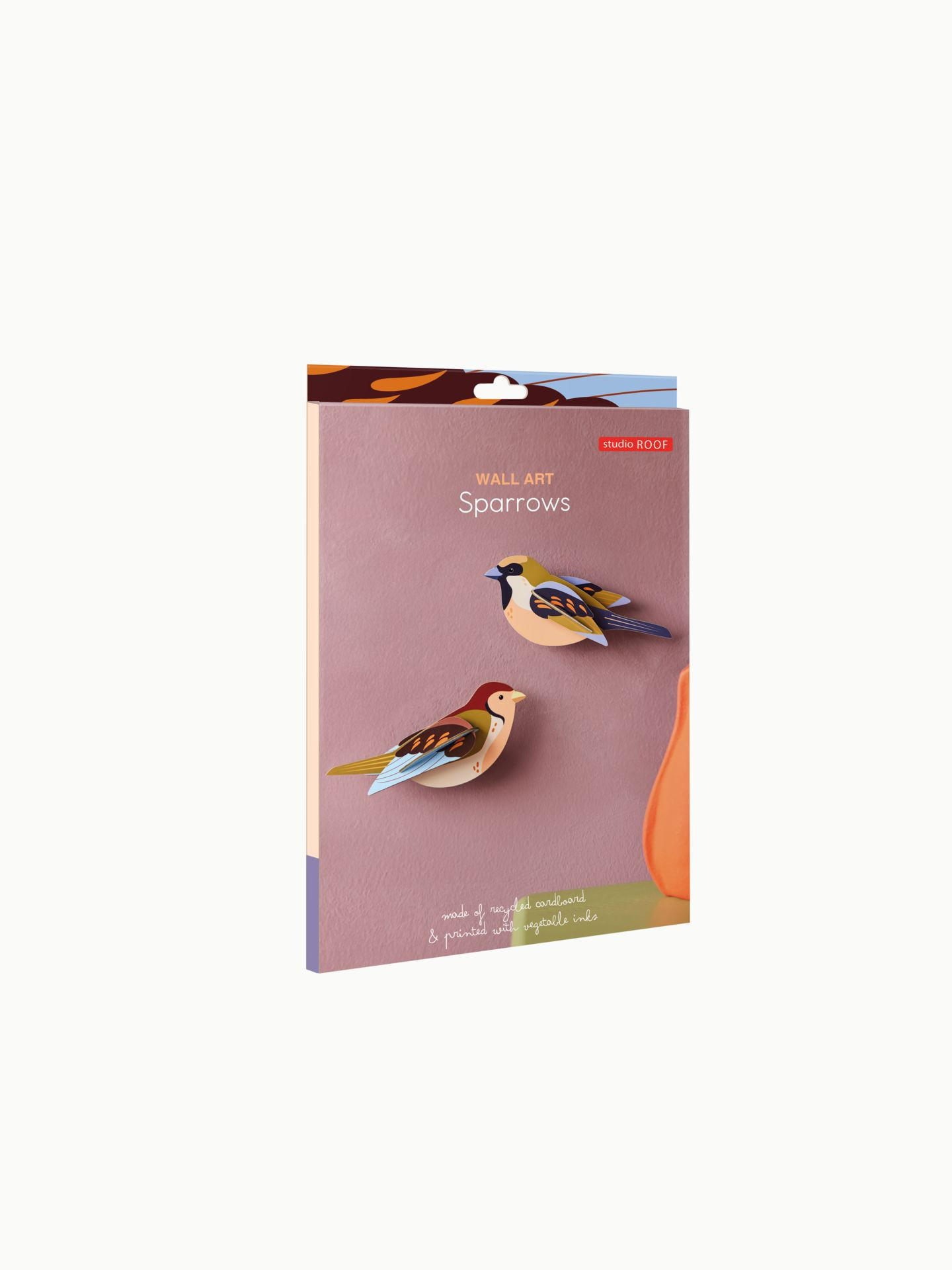 WANDDEKO Spatzen-Duo 4/6.5 cm - Multicolor, Wellpappe (4/6.5/16cm) - KUNSTLOFT