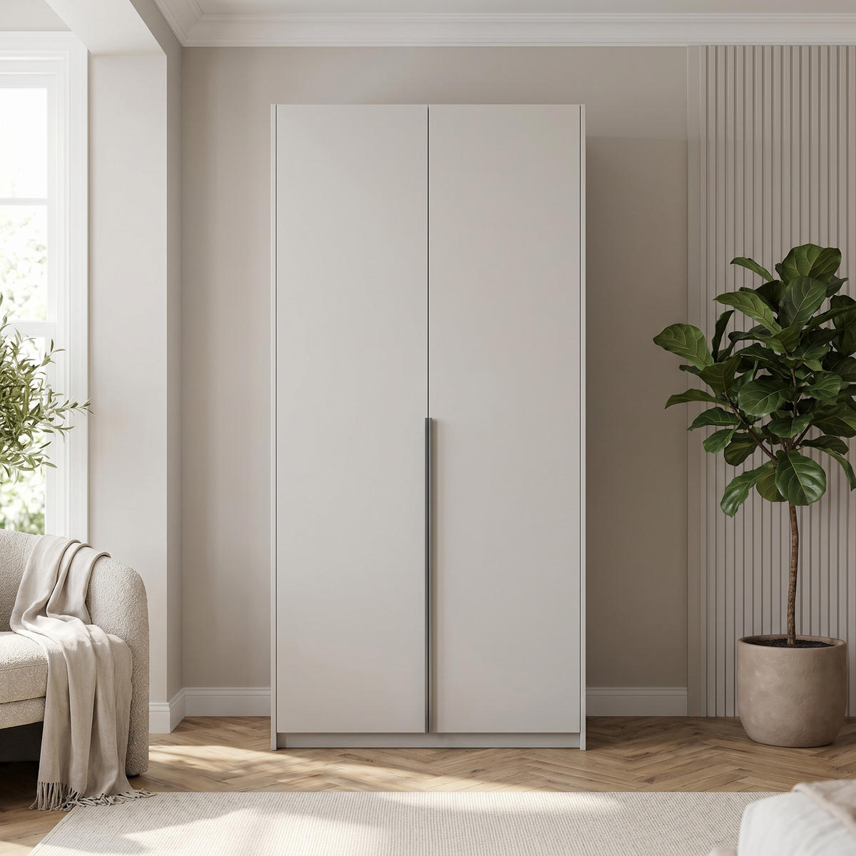 DREHTÜRENSCHRANK AMARA 100/204/58cm 2-türig Kaschmir - Kaschmir, Holzwerkstoff (100/204/58cm) - MASSENO