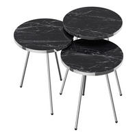 SATZTISCH Sakskøbing 34/34/53 - Schwarz, Metall (34/34/53cm) - [en.casa]
