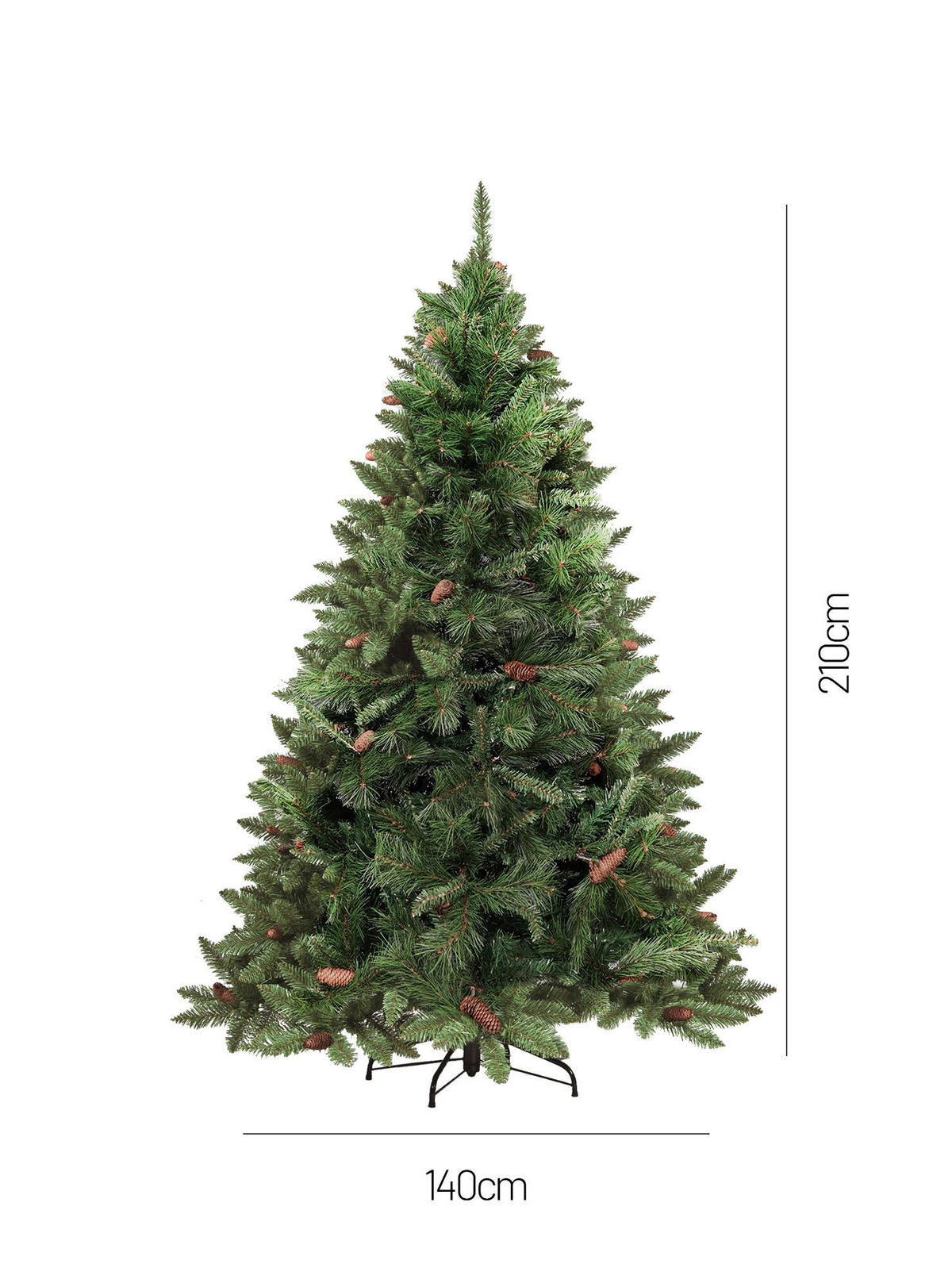 WEIHNACHTSBAUM Kunststoff Grün 139x139h210 cm - Grün, Kunststoff (210cm) - DMORA