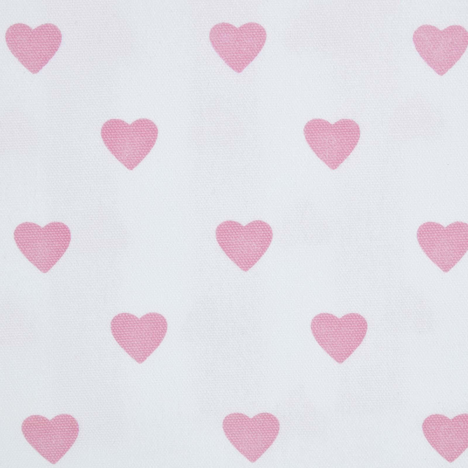 BAUMWOLLSTOFF Meterware weiß mit rosa Herzen, 150 cm - Rosa, Textil (150/100cm) - Homescapes