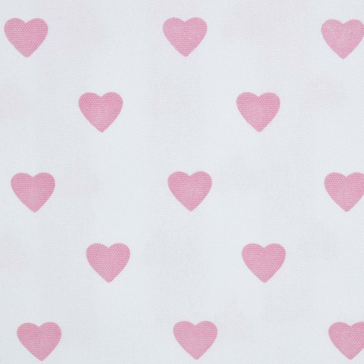 BAUMWOLLSTOFF Meterware weiß mit rosa Herzen, 150 cm - Rosa, Textil (150/100cm) - Homescapes