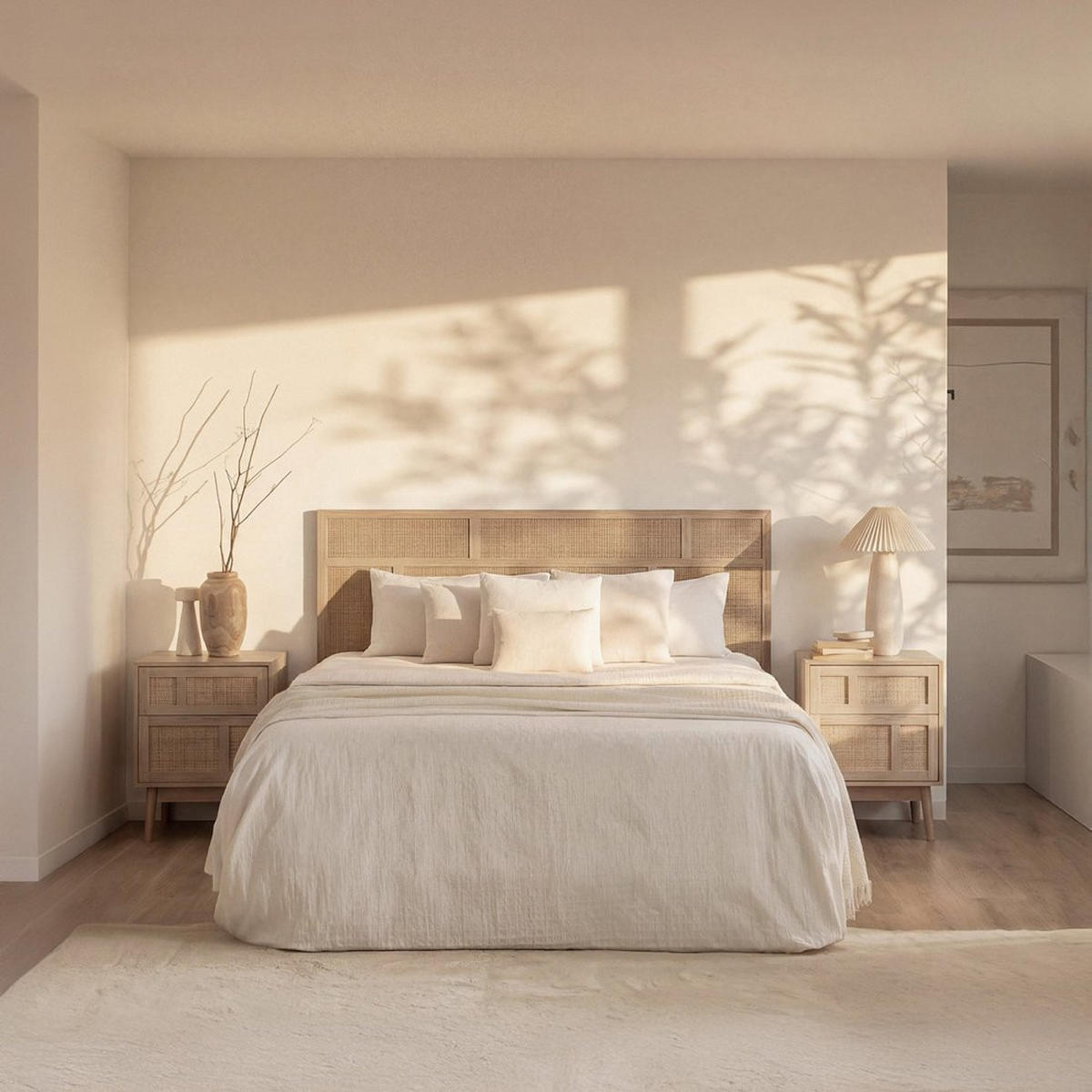 KOPFTEIL DOPPELTES Ikigai Natürlich 166 cm x 71 cm - Naturfarben, Holzwerkstoff (166/2cm) - Klast Home