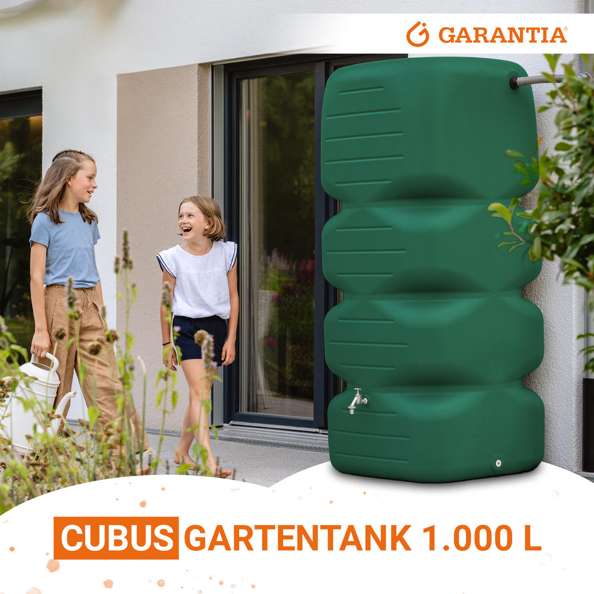 REGENTONNE 1000 L, dunkelgrün - Grün, Kunststoff (80/184/80cm) - GARANTIA