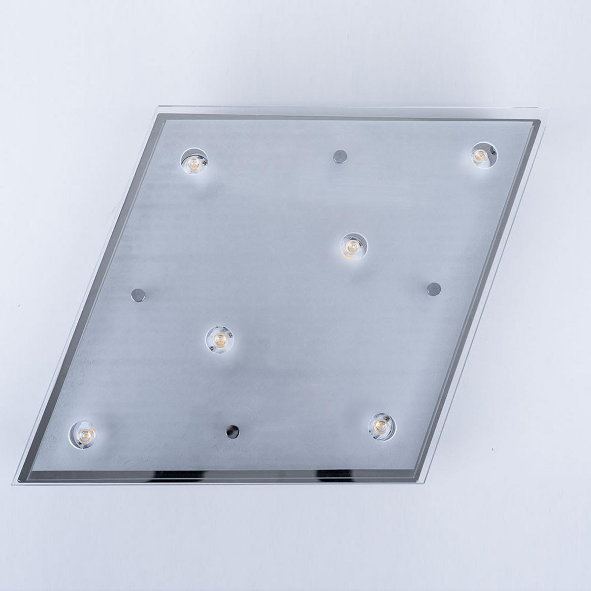 LED DECKENLEUCHTE Metall Silber gebürstet - Silberfarben, Glas (30/30/8cm) - Esto