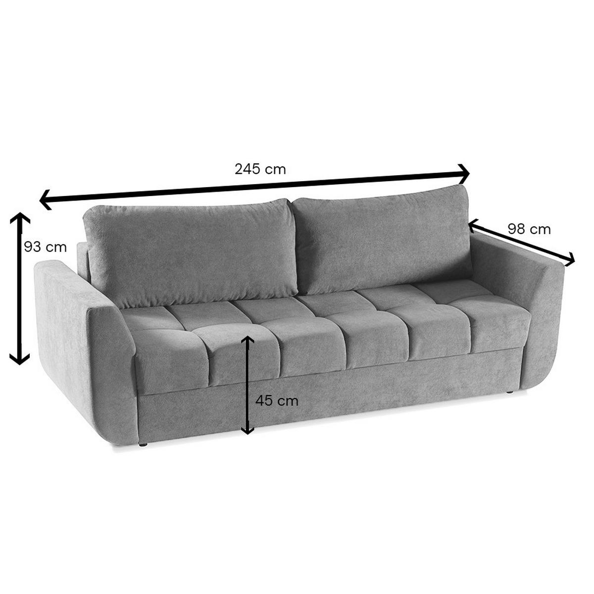SOFA Delta Beige, mit Schlaffunktion - Beige, Holzwerkstoff (245/93/118cm) - Bettso