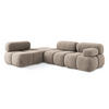 ECKSOFA Links Chenille Stoff Beige - Beige/Schwarz, Kunststoff/Textil (190/285cm) - Makamii