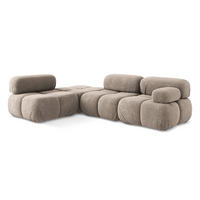 ECKSOFA Links Chenille Stoff Beige - Beige/Schwarz, Kunststoff/Textil (190/285cm) - Makamii