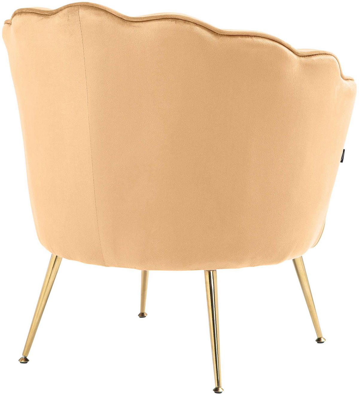 ARMLEHNENSTUHL Samt gelb - Gelb/Goldfarben, Textil/Metall (74/76/60cm) - CLP