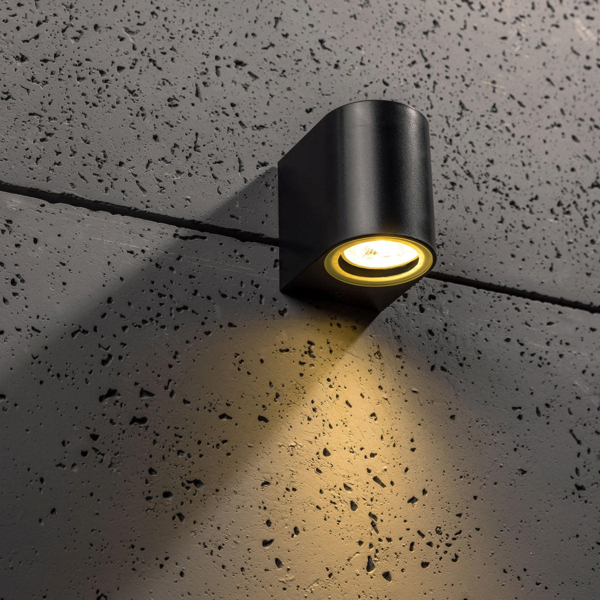 AUSSENWANDLEUCHTEE Schwarz GU10 AUßENWANDLEUCHTEE Schwarz - Schwarz, Kunststoff (9.5/8/7cm) - CGC Europe