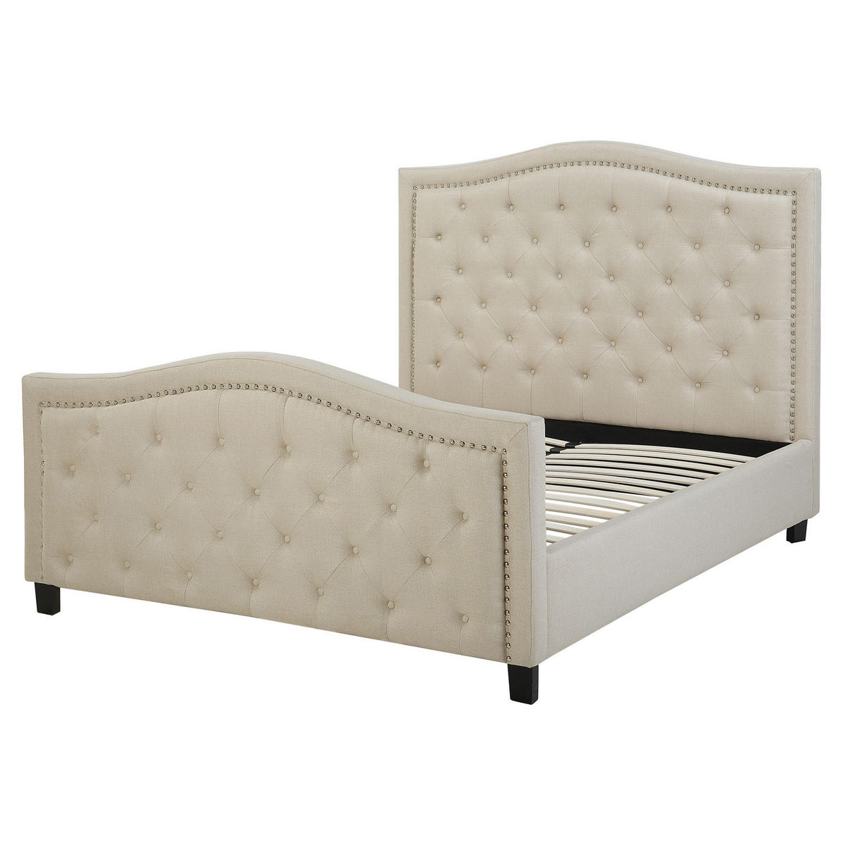 POLSTERBETT 160/200cm Beige Aurel - Beige, Textil (160/200cm) - Beliani