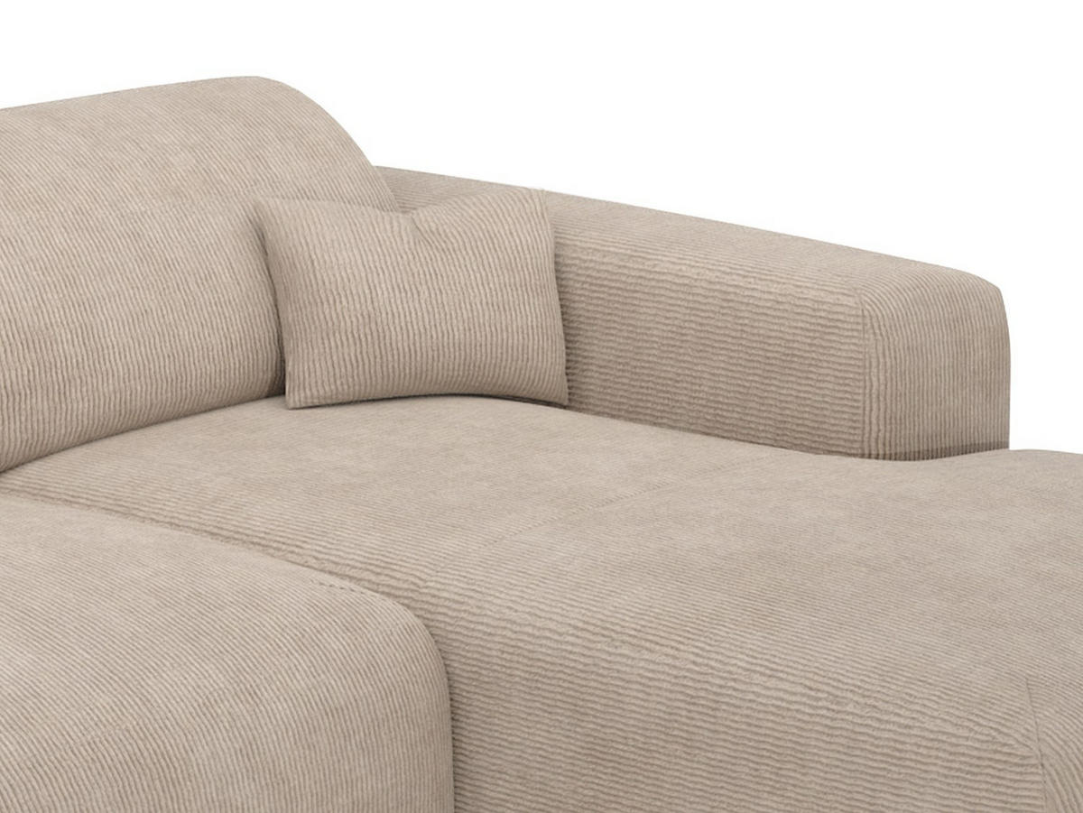 SCHLAFSOFA - 5 Personen - Samt, Stoff - Beige - - Beige, Textil (283/77/180cm) - Vente-Unique
