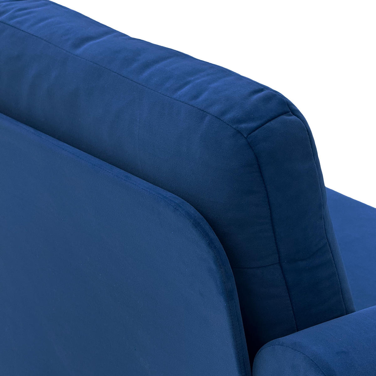 2-SITZER SOFA Polyester Blau mit Metallfüßen - Blau, Holzwerkstoff/Textil (173.5/92/81cm) - WISHDOR