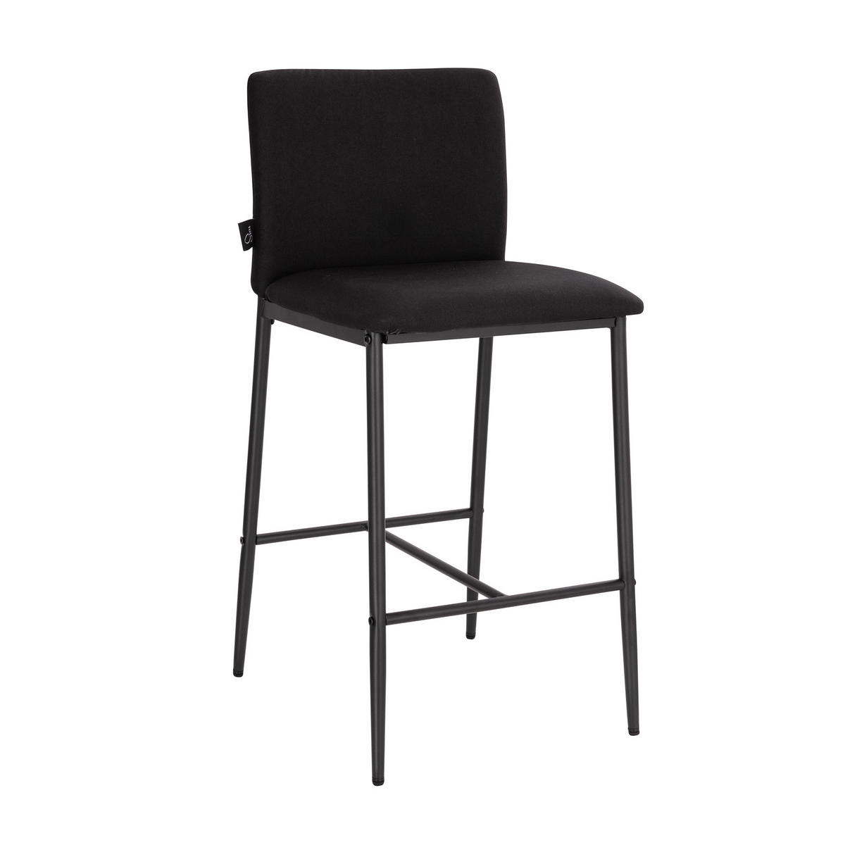 BARHOCKER ERIK mit Rückenlehne 2er Set Schwarz - Schwarz, Textil (41/90/46cm) - SVITA