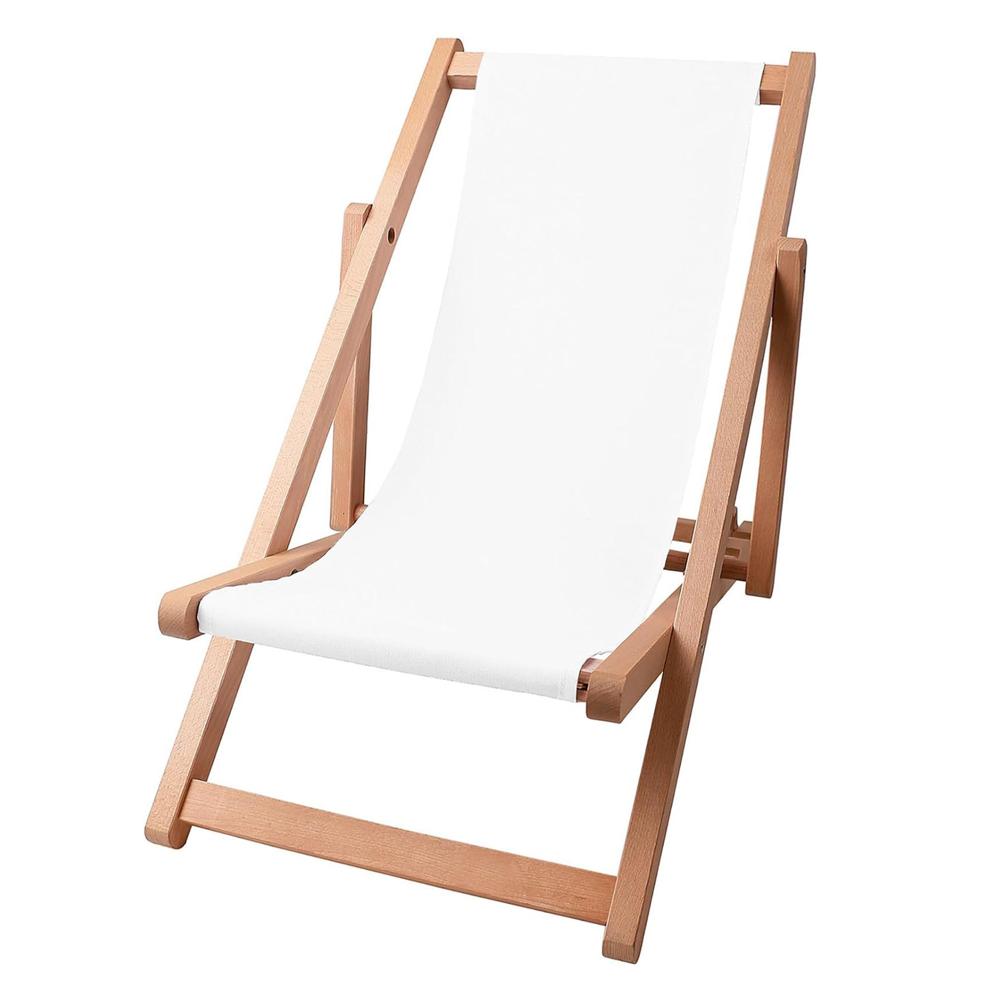 LIEGESTUHL Kinder, White, 78/36/59 cm, Buche/Polyester - Weiß, Holz (36/59/90cm) - Dreamroots