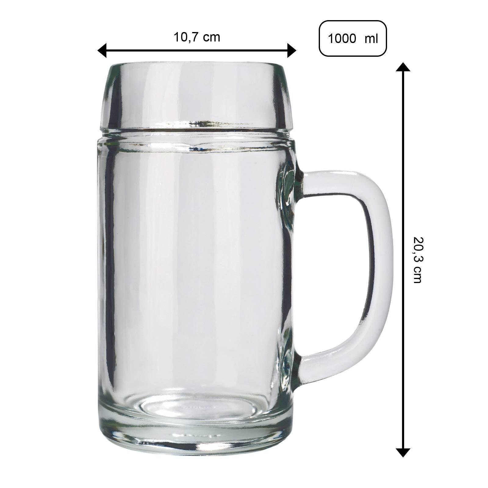 MASSKRUG STYRIA transparent 1000 ml 6er Set - Transparent, Glas (1L) - Stölzle Lausitz