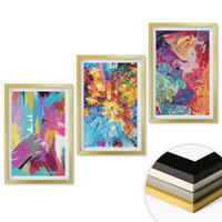 WANDBILDER 3er Set - 40x60 cm Goldrahmen - Bunte abstrakte Farbmuster - Goldfarben, Kunststoff (40/60cm) - ArtPrintCave
