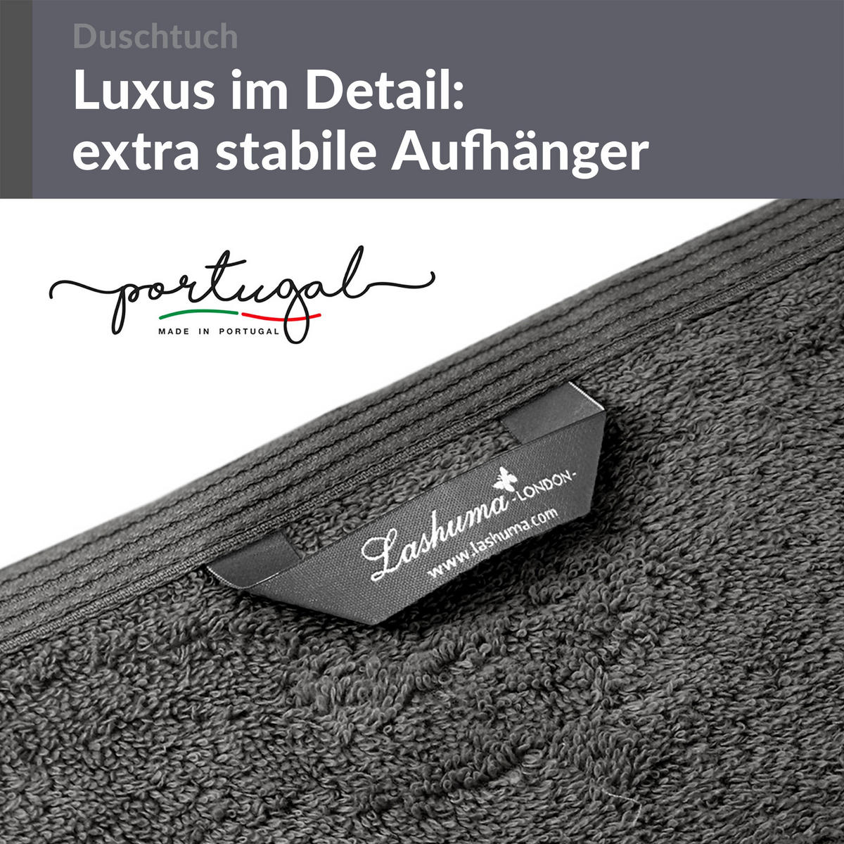 DUSCHTUCH London Anthrazit Grau 2er Set 70x140 - Anthrazit, Textil (70/140cm) - Lashuma