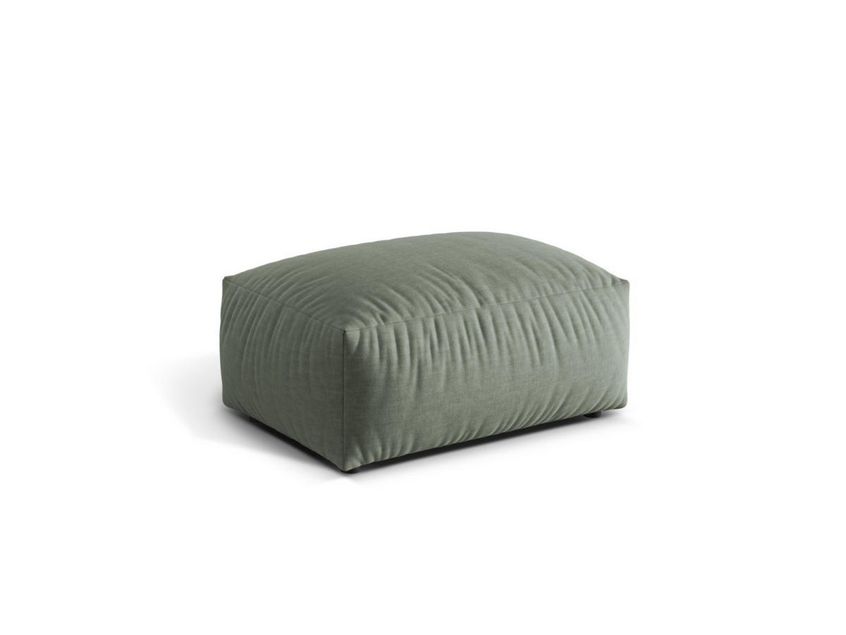 POUF Martina aus strukturiertem Stoff moosgrün - Salbeigrün, Textil (65/44/95cm) - Micadoni