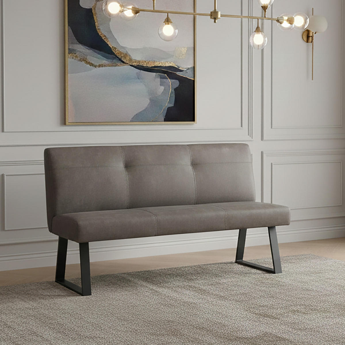 SITZBANK JOYCE - Taupe, Metall (160/91/66cm) - DUBI Möbel