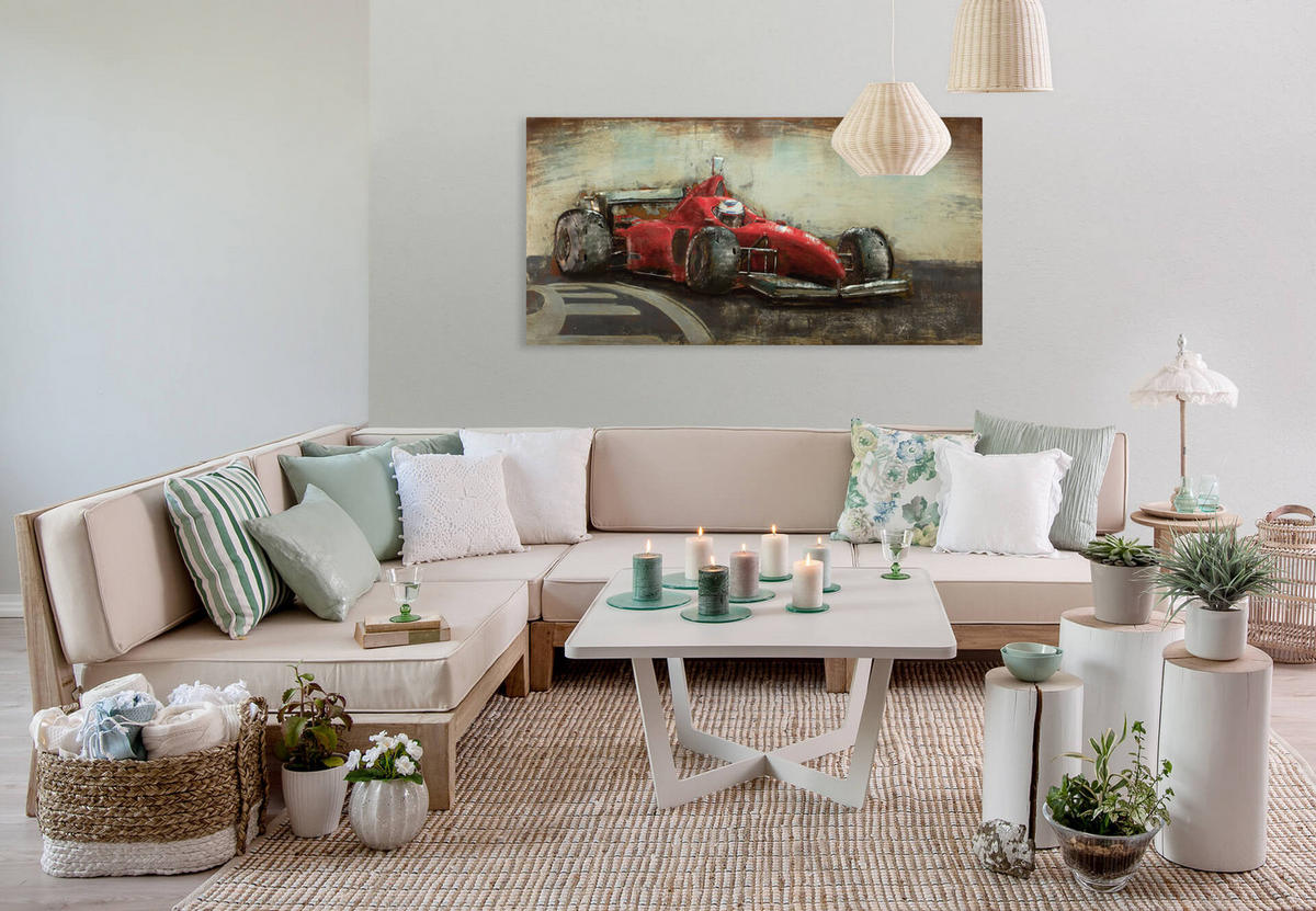 METALLBILD Rot 120/60 cm - Rot, Metall (7/60cm) - KUNSTLOFT