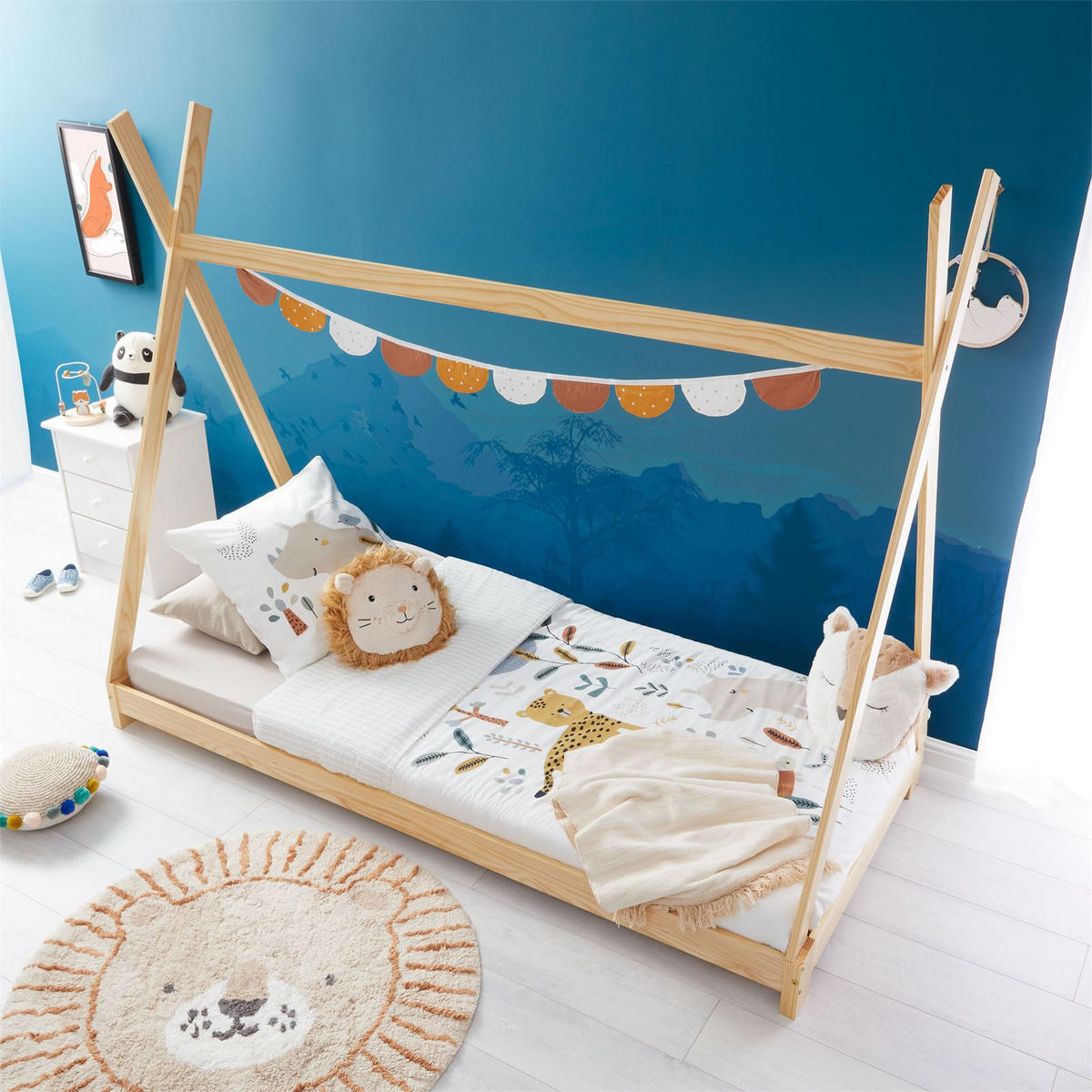 TIPIBETT ELIN 90X200 CM - Naturfarben, Holz (95/167/205cm) - IDIMEX