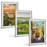 BILDER SET 3er Set - 40x60 cm Silberner Rahmen - Italienische Landschaften, Flussstraße - Silberfarben, Kunststoff (40/60cm) - TULUP