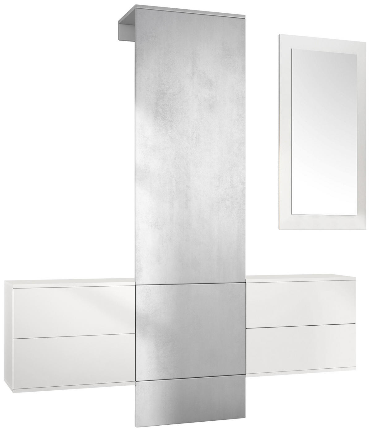 GARDEROBE Carlton Paneel in Beton Oxid Optik - Hellgrau, Holzwerkstoff (157/193/35cm) - Vladon