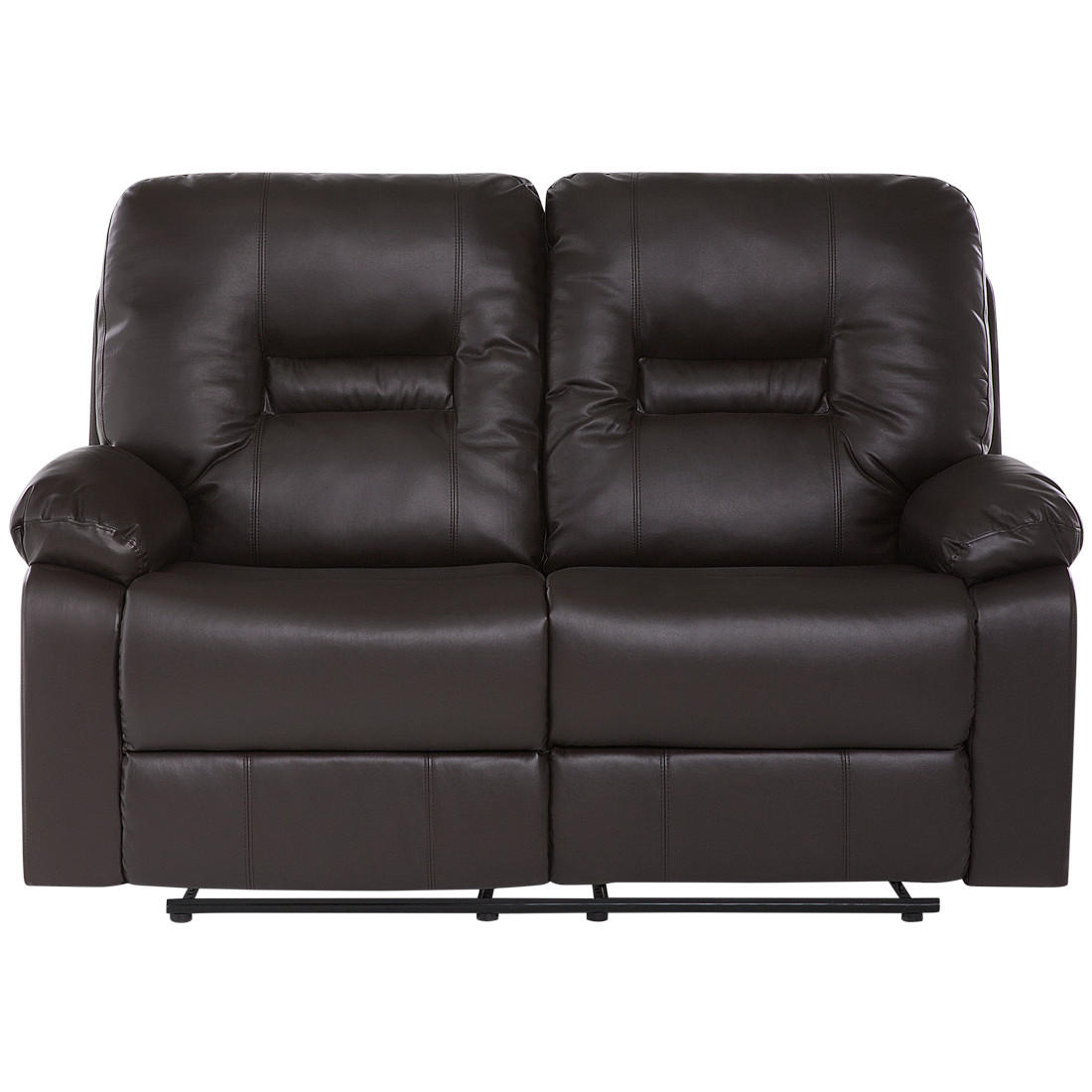 2-SITZER-SOFA Kunstleder Braun Bergen - Dunkelbraun, Kunststoff/Textil (146/101/73cm) - Beliani