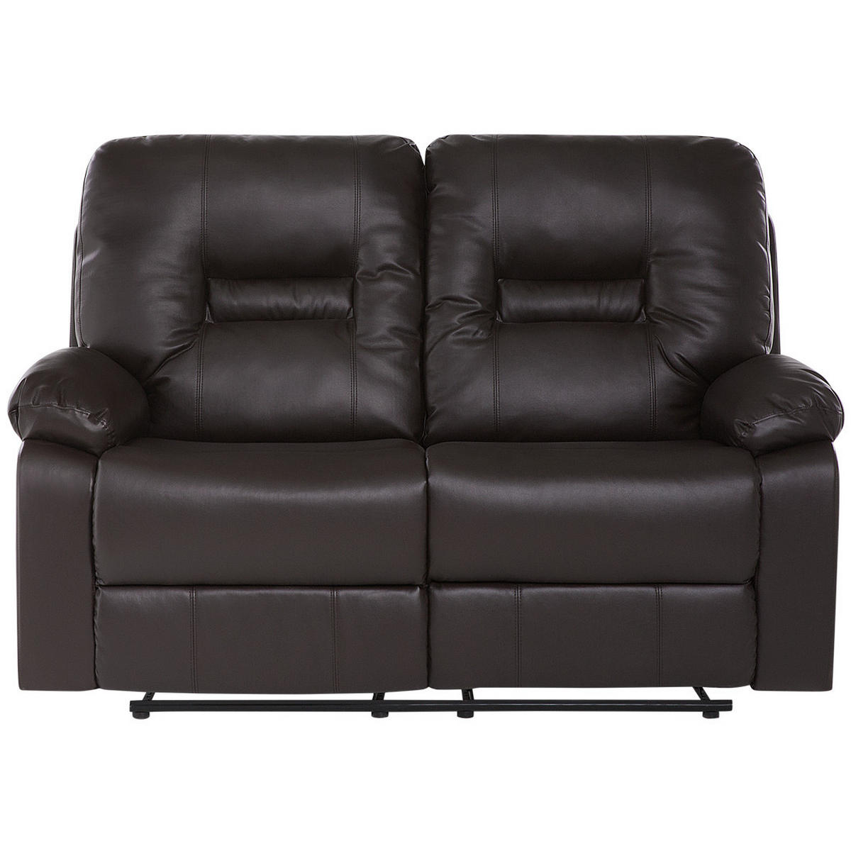 2-SITZER-SOFA Kunstleder Braun Bergen - Dunkelbraun, Kunststoff/Textil (146/101/73cm) - Beliani