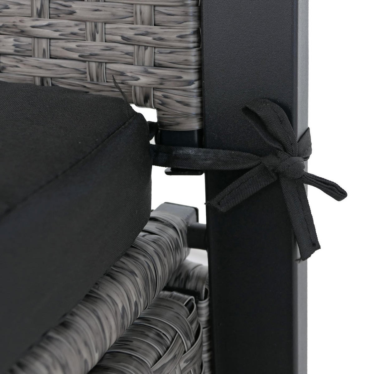 SITZBANK Grau, Schwarz - Schwarz/Grau, Kunststoff (164/87/57cm) - MCW