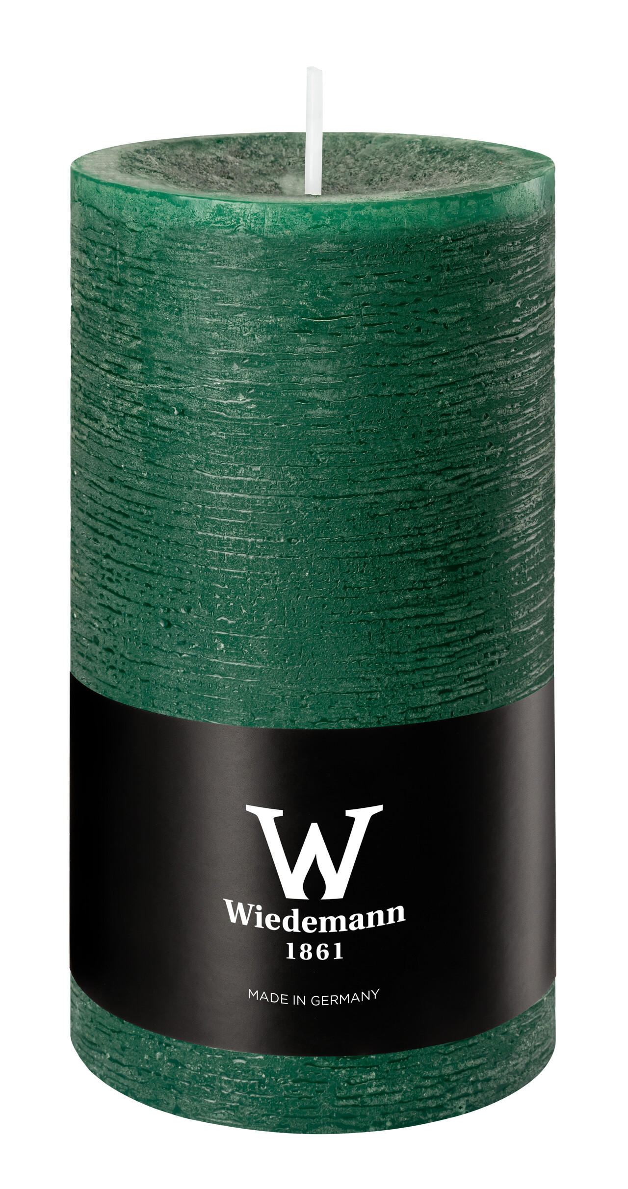STUMPENKERZE Rustik Marble Style Seegrün 130 x Ø 68 mm, 1 Stück - Mooreichefarben, Paraffin (7/13cm) - Wiedemann Kerzen
