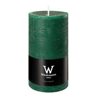 STUMPENKERZE Rustik Marble Style Seegrün 130 x Ø 68 mm, 1 Stück - Mooreichefarben, Paraffin (7/13cm) - Wiedemann Kerzen