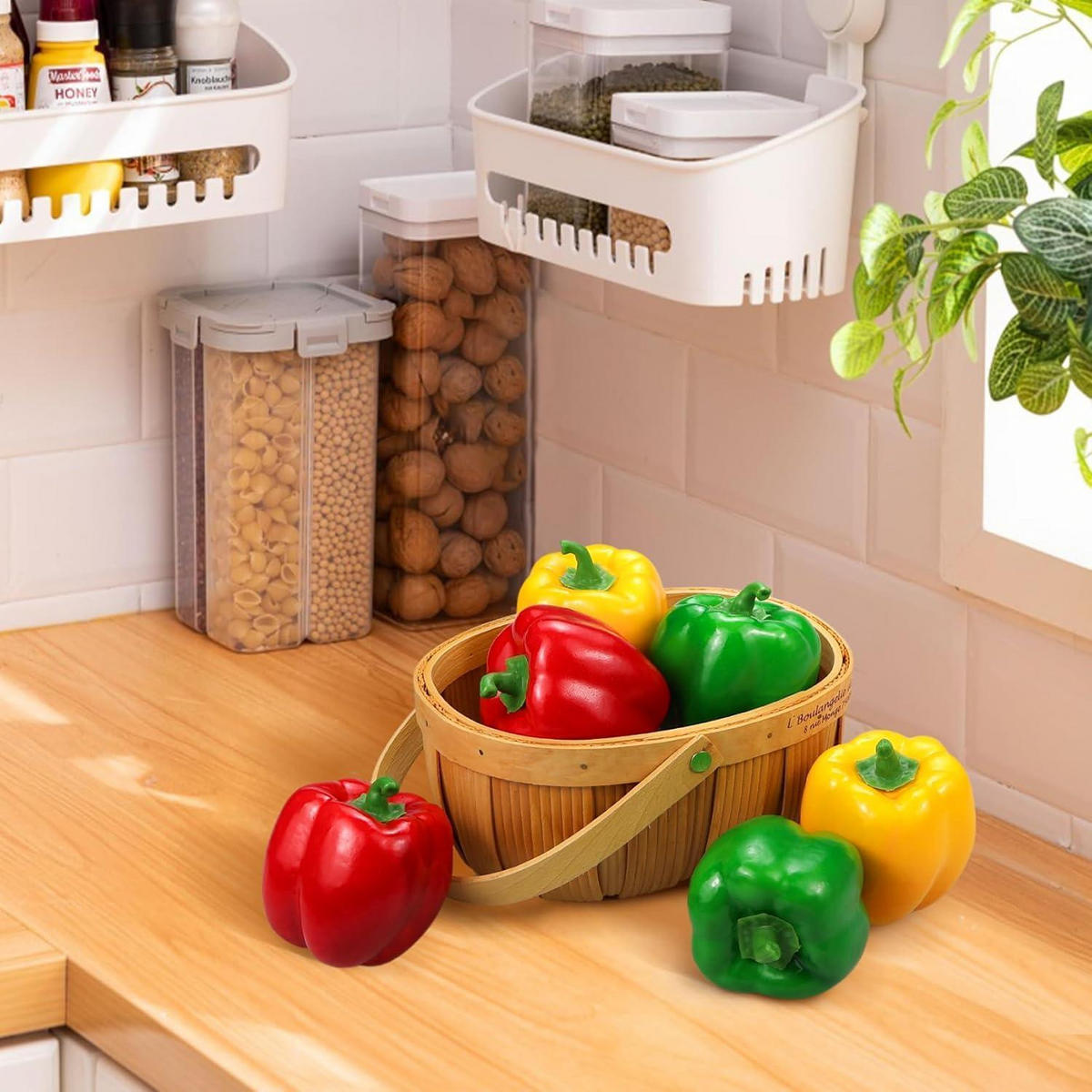 KÜNSTLICHE Paprika 6-teiliges Set Rot Grün Gelb - Multicolor, Kunststoff (8.9cm)