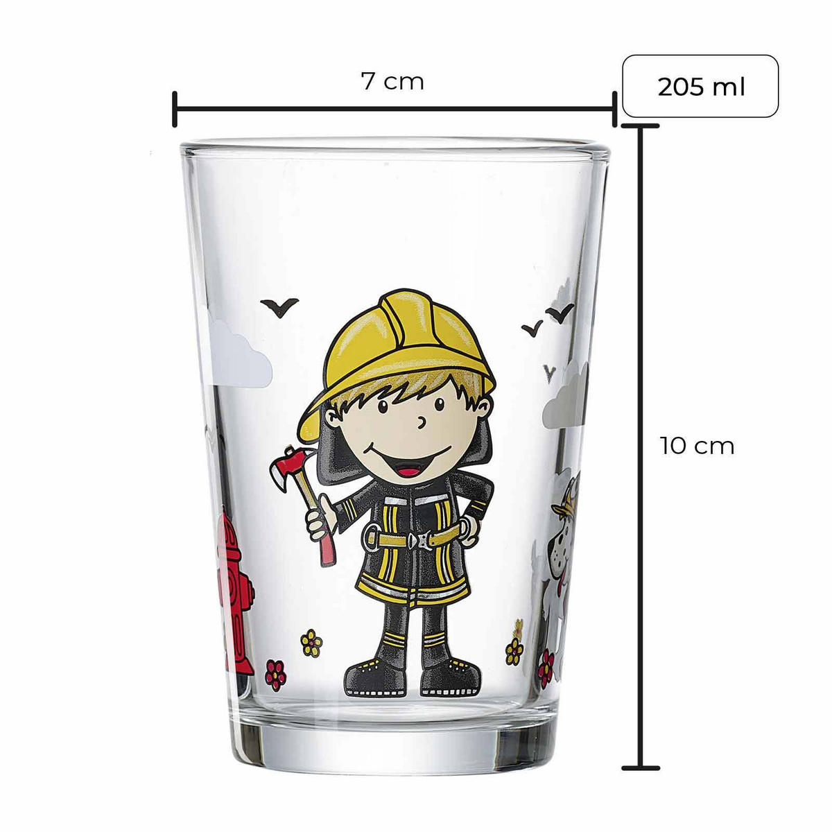 KINDERGLÄSER Feuerwehrmann Bernie bunt 205 ml 24er Set - Multicolor, Glas (0.205L) - Ritzenhoff Breker