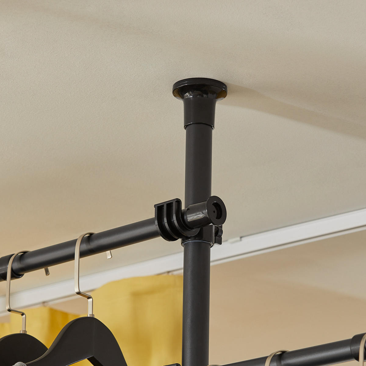 TELESKOP GARDEROBEN SYSTEM Schwarz - Schwarz, Kunststoff (226/285/3cm) - SoBuy