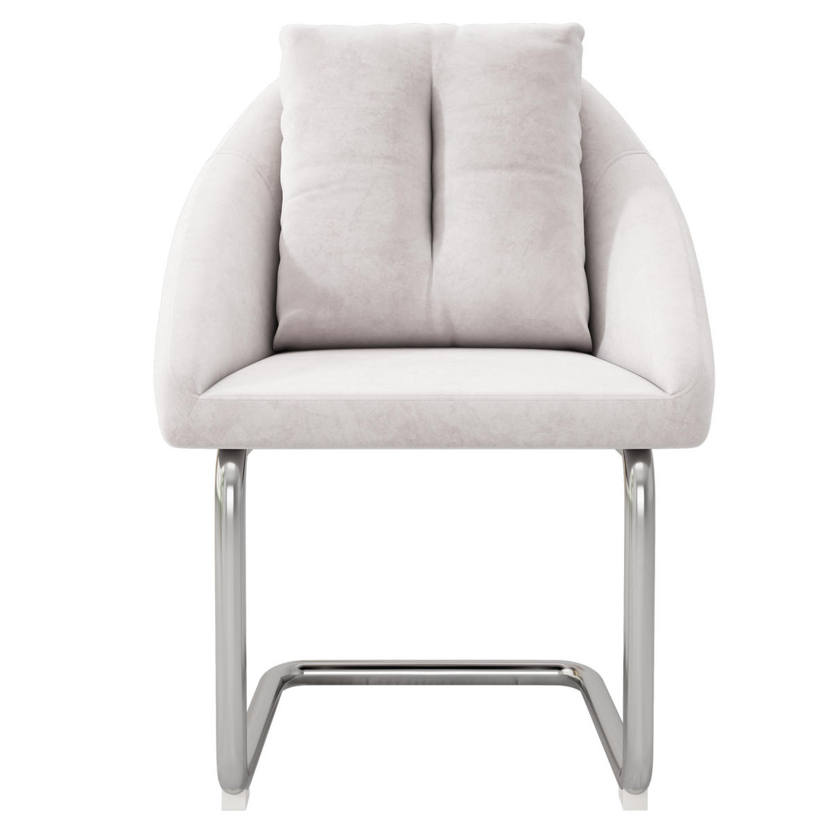 STUHL ergonomisch 6er-Set Samt Beige - Beige, Metall (54/82/65.1cm) - Meubliv