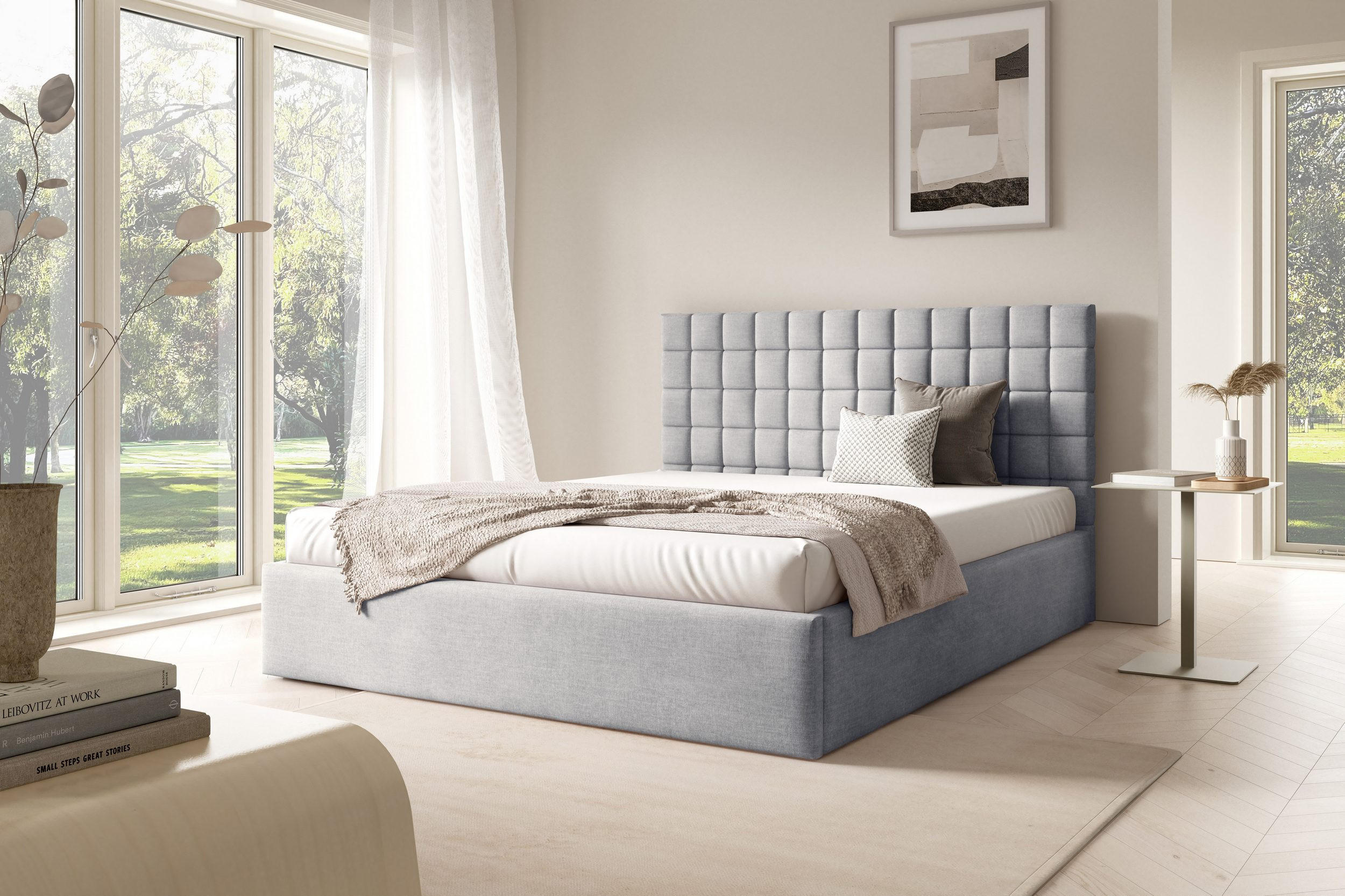 POLSTERBETT BEZA III - Hellgrau - Hellgrau, Holz/Textil (160/200cm) - AN-Moebel 4u