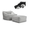 SITZSACK Der Sunnyboy mit Hocker - Grau, Textil (73/60/138cm) - Mokebo