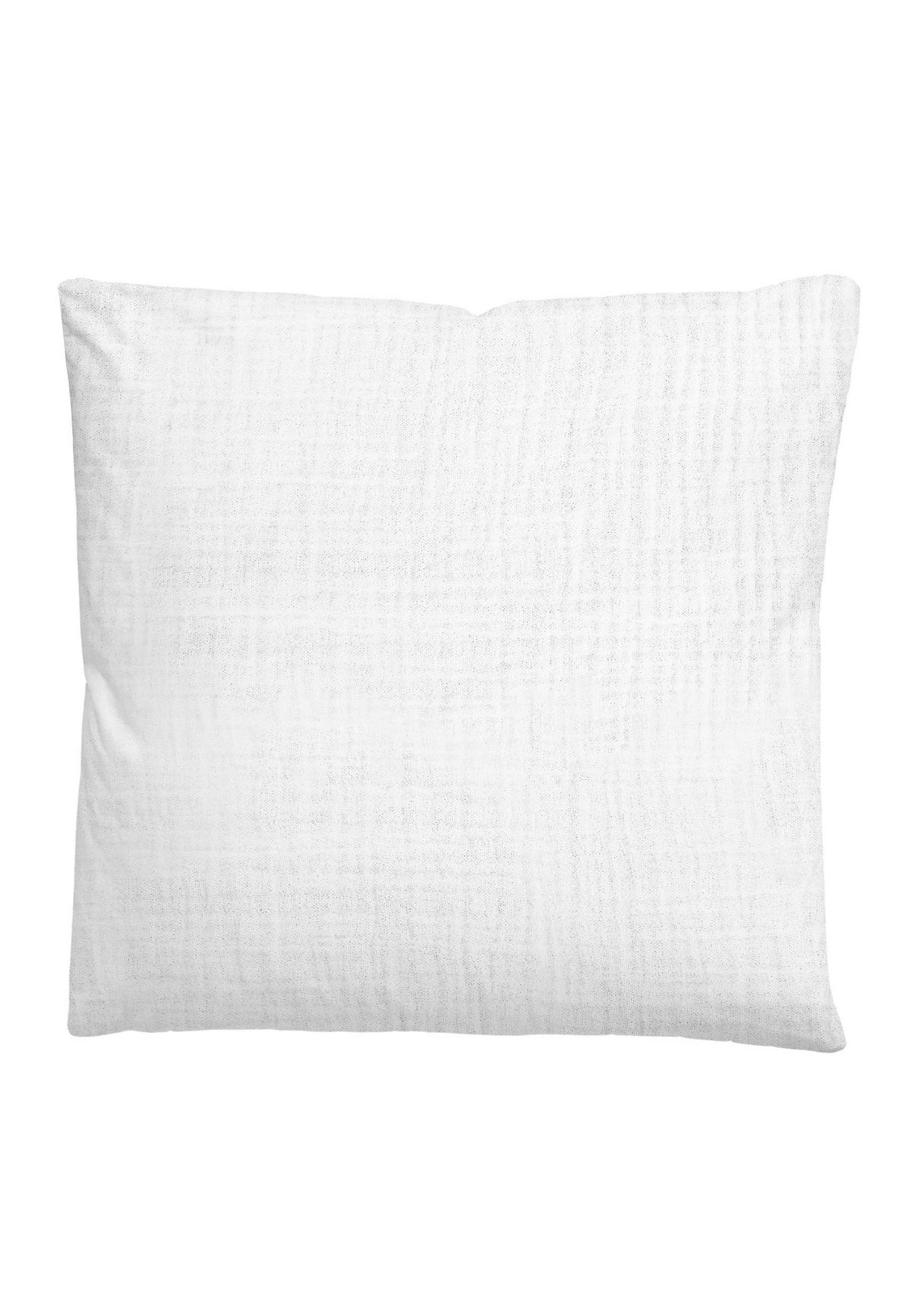 BETTWÄSCHE-GARNITUR Musselin UNI weiss, 135x200 cm + 80x80 cm - Weiß, Textil (135/200cm) - biberna