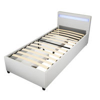 LED BETT NUBE - Weiß, 90 x 200 cm - Weiß, Kunststoff - Home Deluxe