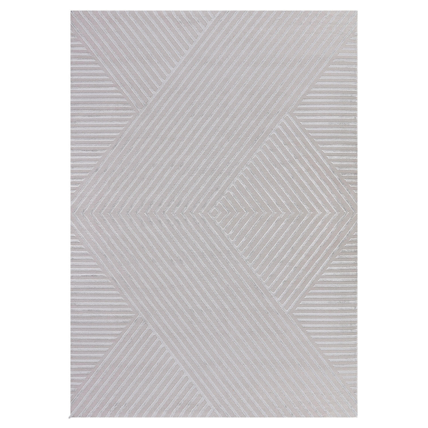 TEPPICH Kurzflor Skulptural Modern Waschbar Schlafzimmer Strapazierfähig Silber 140x200 cm – ILLER - Silberfarben, Textil (140/200cm) - KADIMA DESIGN