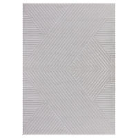 TEPPICH Kurzflor Skulptural Modern Waschbar Schlafzimmer Strapazierfähig Silber 140x200 cm – ILLER - Silberfarben, Textil (140/200cm) - KADIMA DESIGN