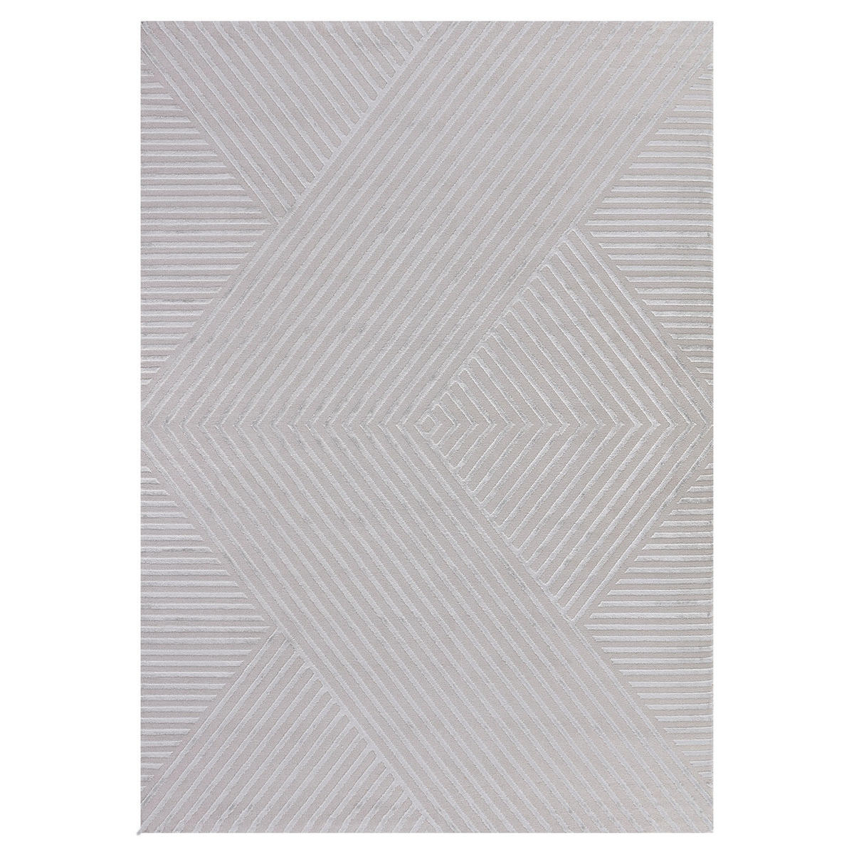 TEPPICH Kurzflor Skulptural Modern Waschbar Schlafzimmer Strapazierfähig Silber 140x200 cm – ILLER - Silberfarben, Textil (140/200cm) - KADIMA DESIGN