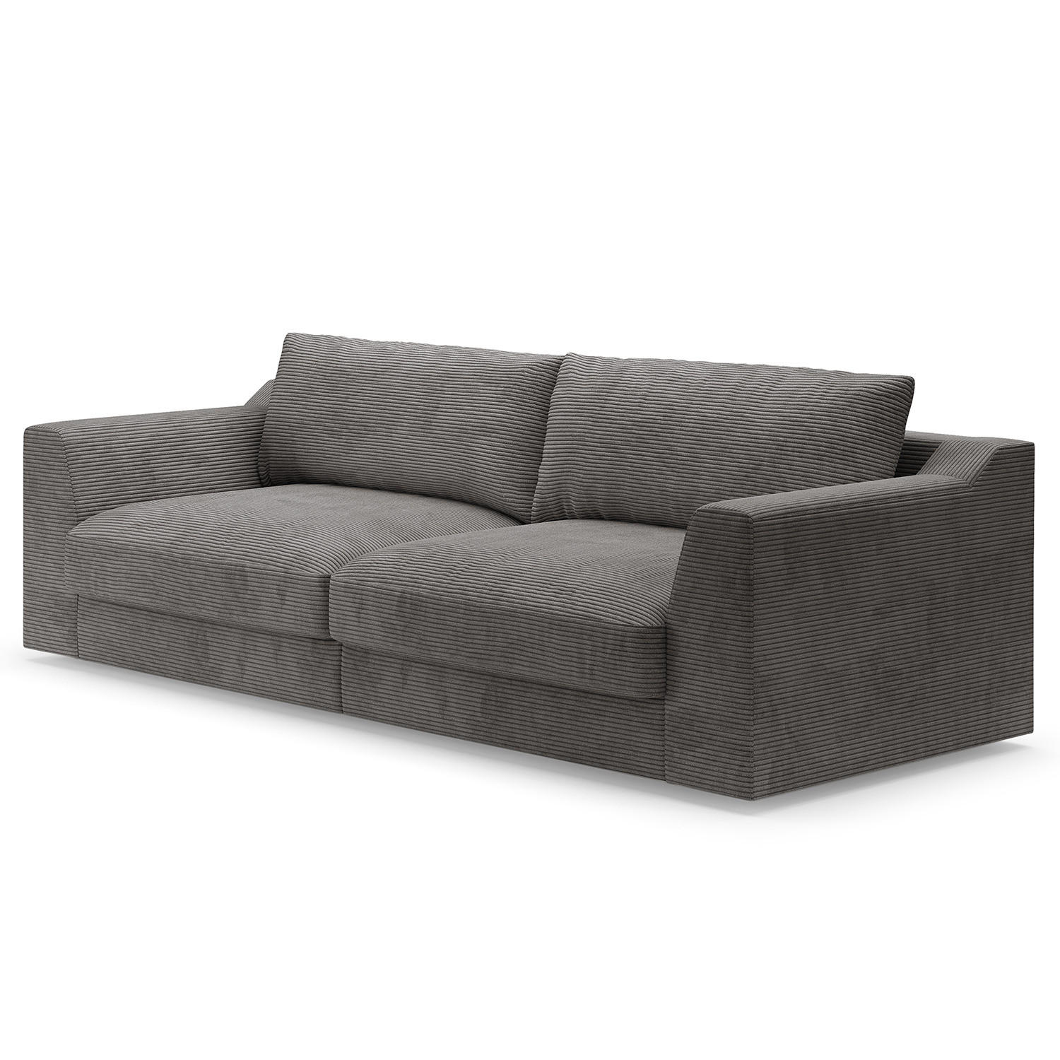 BIG-SOFA - Grau, Kunststoff/Textil (274/90/112cm) - home24